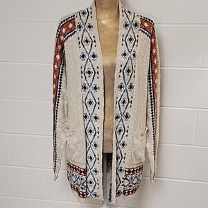 Natural Reflections Cotton Blend Soft Cardigan Open Front Med Runs Large